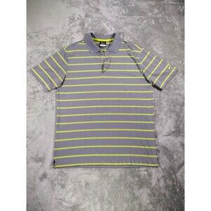 Nike DRI Fit Polo Shirt Adult Large Gray Green Polyester Quarter Button Golf